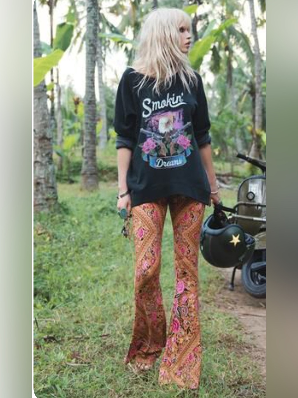 RARE Spell & The Gypsy Babushka Bells Flares Floral Pants L Archive